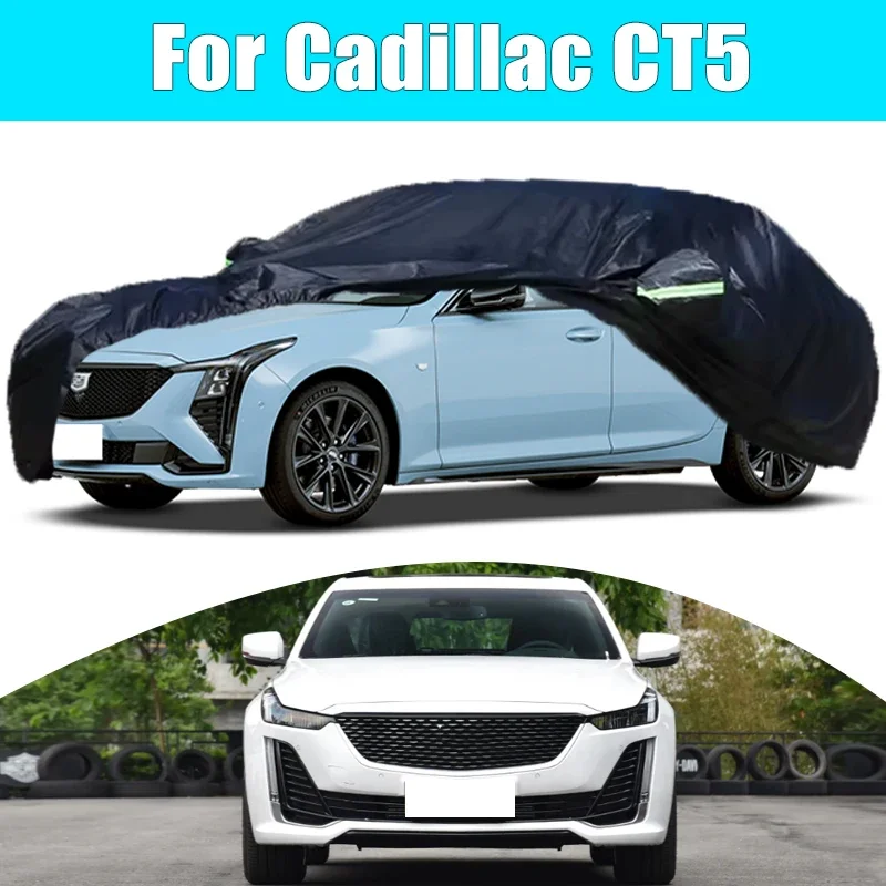 

For Cadillac CT5 Outdoor Protection Full Car Cover Snow Cover Sunshade Waterproof Dustproof Exterior Car Accessories