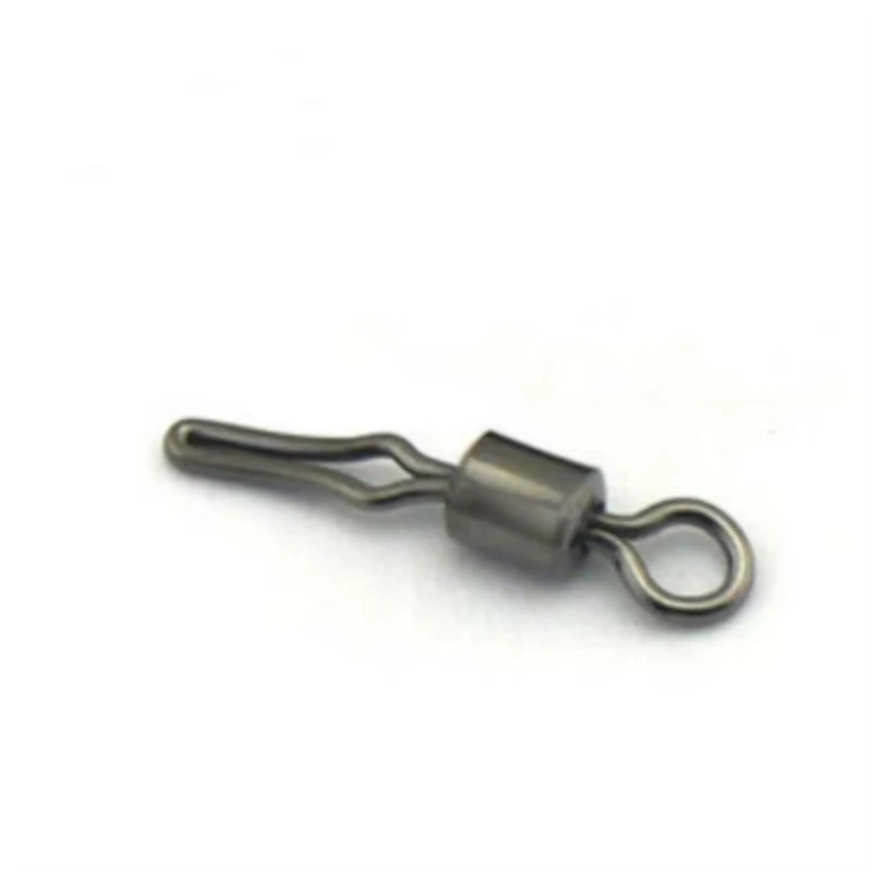 100 pièces/sac 2 # -10 #   Pivot de pêche avec Clip de ligne latérale, pivotant en cuivre, accessoires de pêche à pression roulante