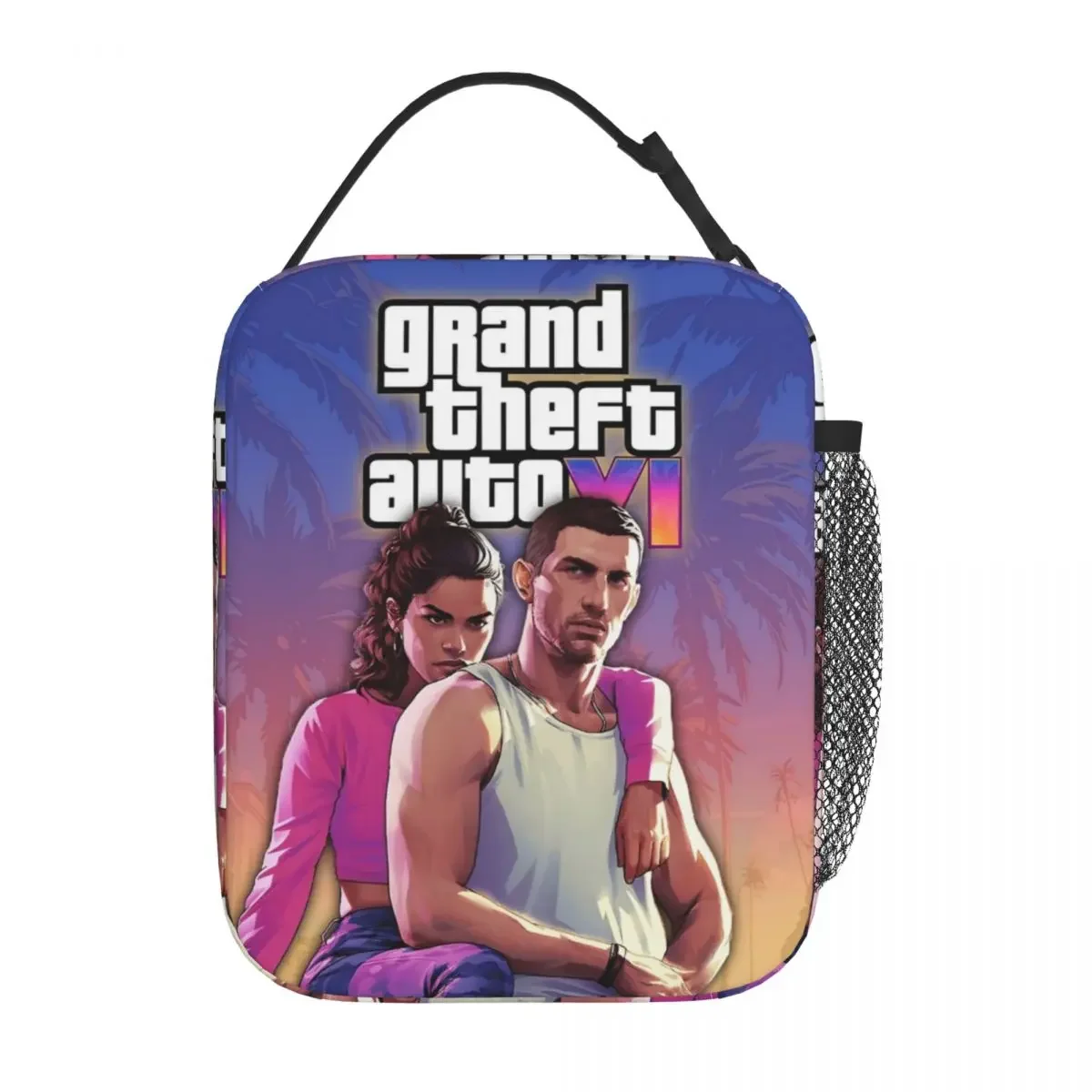 GTA 6 Lucia With Her Partner Insulated Lunch Bag New Games Food Container Bags Portable Cooler Thermal Lunch Boxes For Work