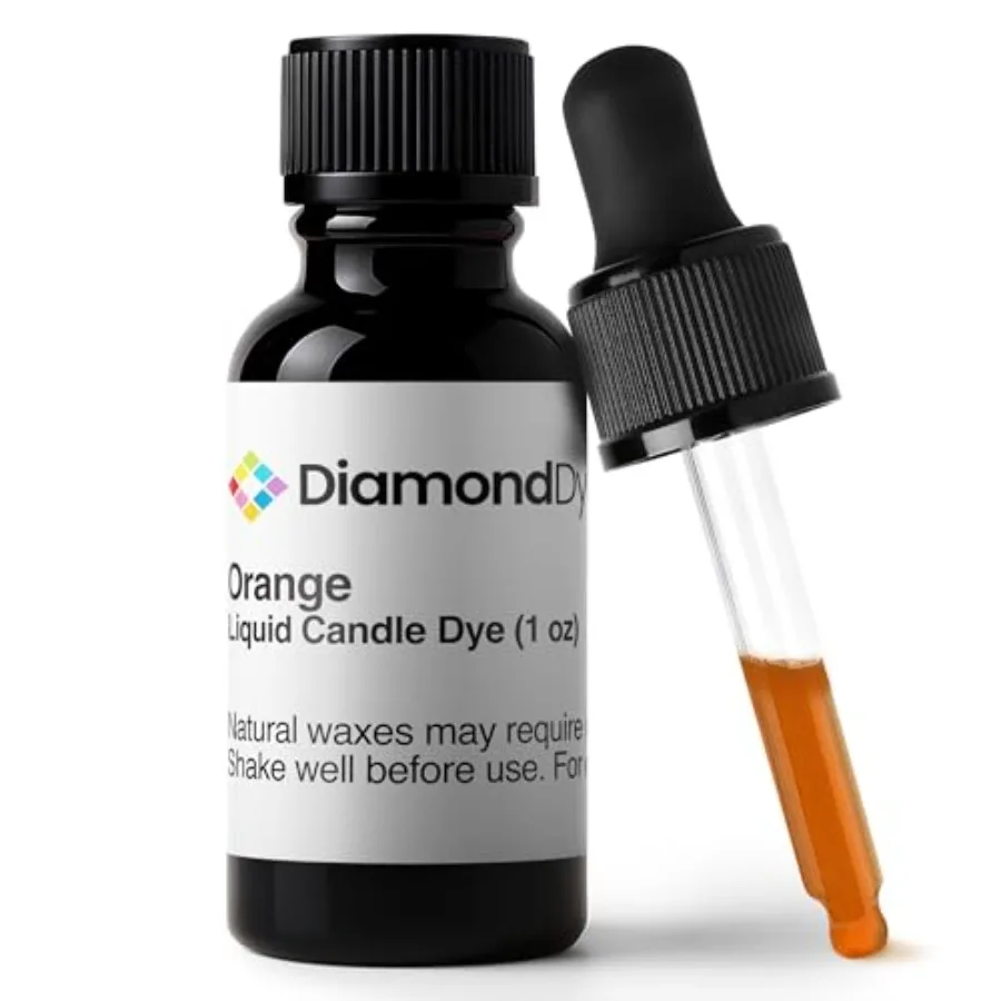 

Оранжевый жидкий краситель для свечей, 1 унция - Сделано в США - Безопасный и простой в использовании - Чистые и простые ингредиенты - Принадлежности для изготовления свечей