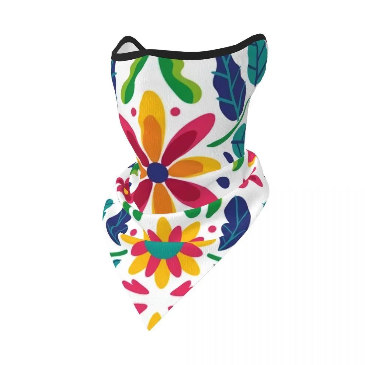 Mexican Flowers Bandana Neck Gaiter Windproof Face Mask Scarf Cover Women Men Headwear Tube Balaclava