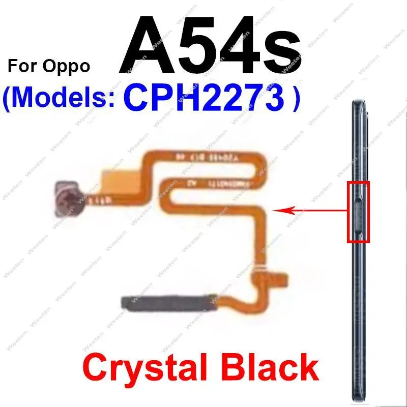 Fingerprint Sensor Flex Cable For OPPO A36 A52 A54 A54S 4G 5G On OFF Power Buttons Finger Print Touch Sensing Flex Ribbon Parts