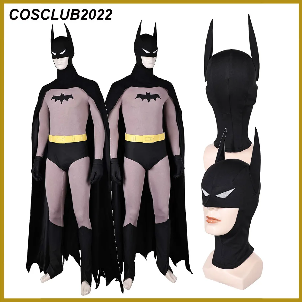 Men Adult Bruce Roleplay Wayne Cosplay Jumpsuit Mask Cloak Outfits Halloween Party Clothes Movie Superhero Roleplay Costume Suit