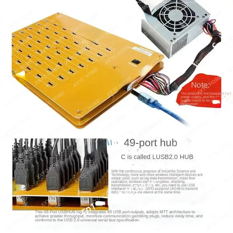 Industrial Grade 49 Port High-Speed Hubs/Charger with Data Transmission USB 2.0 for Windows/Mac OS/Linux/Phone New