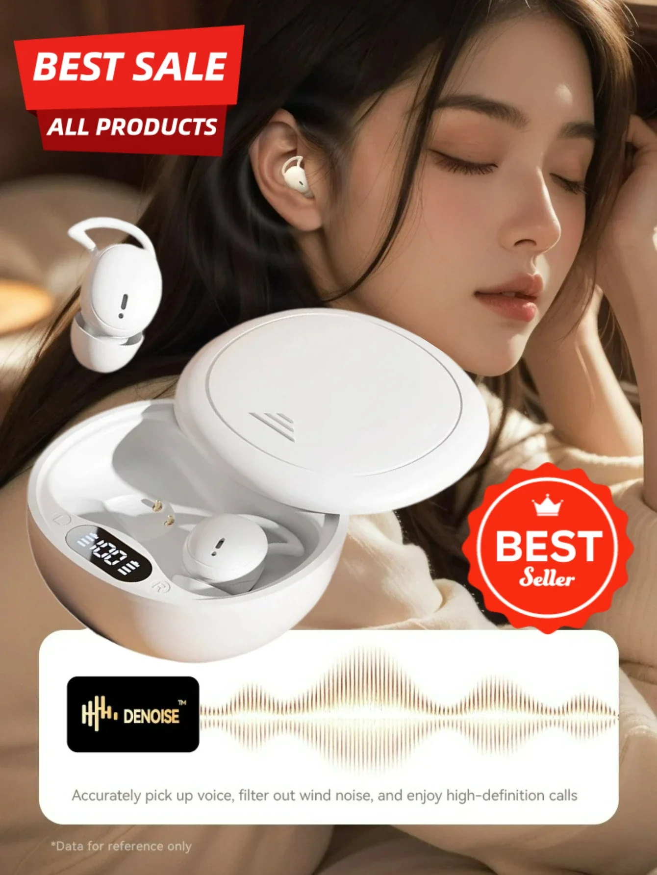 2026 جديد رقيقة جدا بلوتوث النوم سماعات برلين إلغاء الضوضاء للبالغين الاطفال 50H وقت اللعب مريحة في الأذن غير مرئية #2