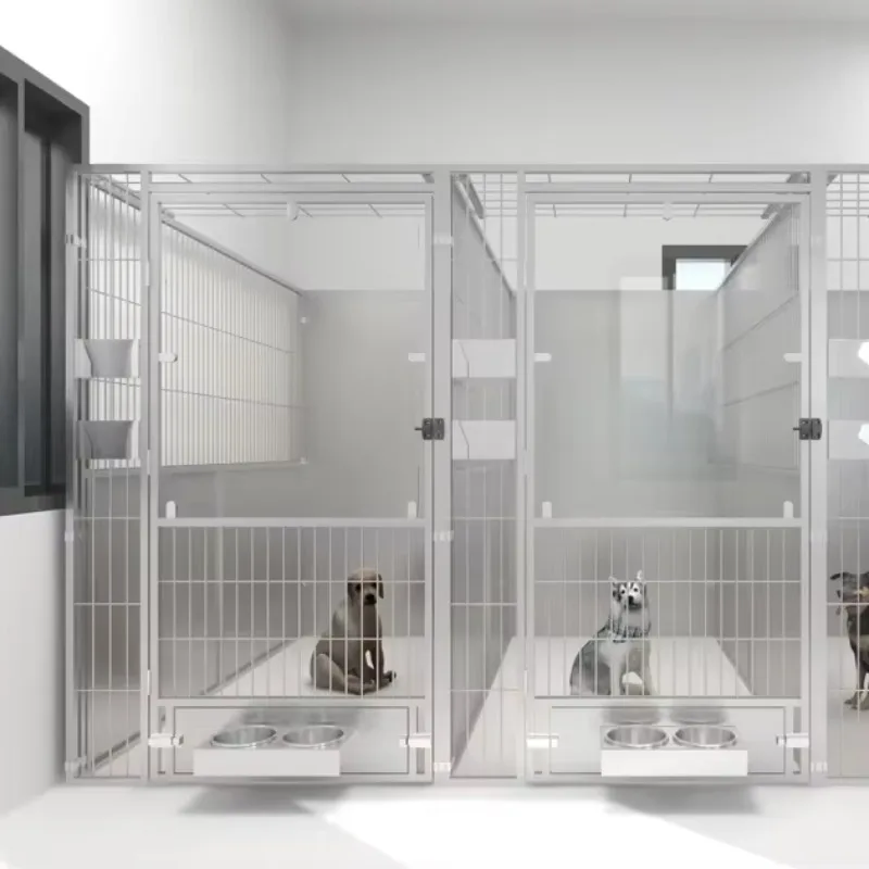 โรงงานคุณภาพสูง Professional Walk-in Clinic Kennel สุนัข Daycare Kennel สําหรับ Vet Pet Enclosure Dog Crate Pet Run Cage