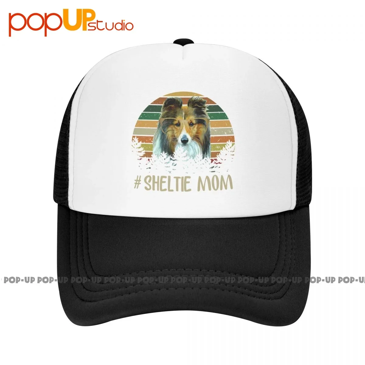 

Retro Sheltie Mom Baseball Cap Trucker Hats Breathable Sunscreen Harajuku Best Seller Print