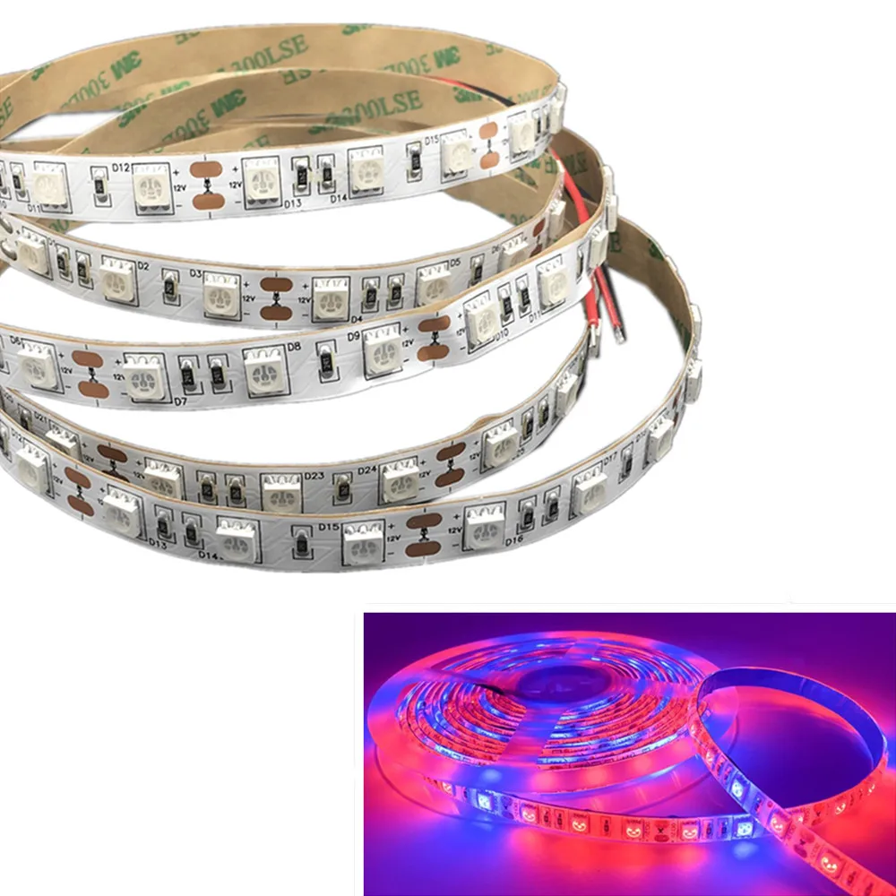 LED Grow Strip 5M/Roll Waterproof Red Blue Phyto Lamp 300LEDs 12V 5050 Chip Growth Lights For Indoor Flower PlantLamp