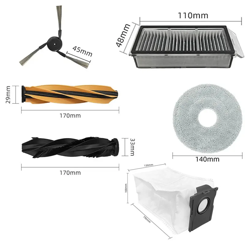 For Dreame Matrix 10 Ultra/ L60 Ultra PE/ X50 Master/ X50s Pro Master/ L40s Pro Ultra Accessories Replacement Brush Filter Mop