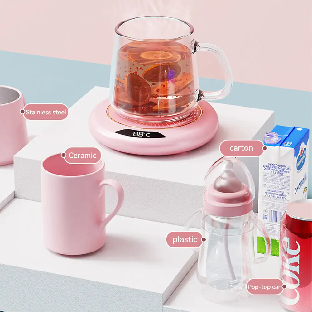 Chauffe-tasse à café avec prise USB, chauffe-tasse intelligent, 3 réglages de température, dessous de verre, chauffe-tasse pour réchauffer le café, les boissons, le lait, le thé