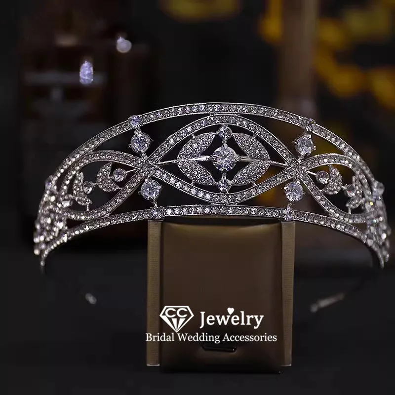 CC Queen Crowns Women Hair Accessories Bridal Headdress Engagement Vintage Style Crown Wedding Headpiece Crystal Tiaras HS205