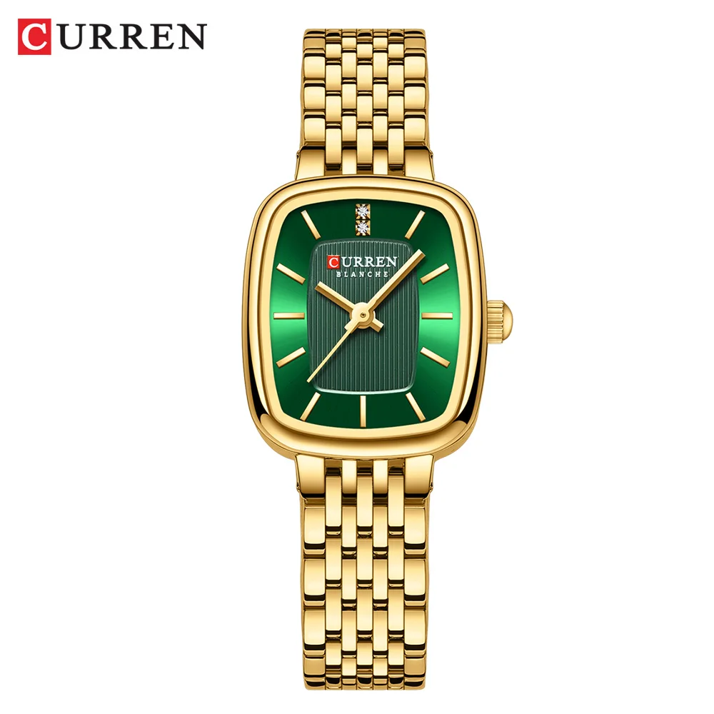 Curren Mode rechteckige Damen uhren neue Quarz wasserdichte Edelstahl armband Armbanduhr für Frauen 8