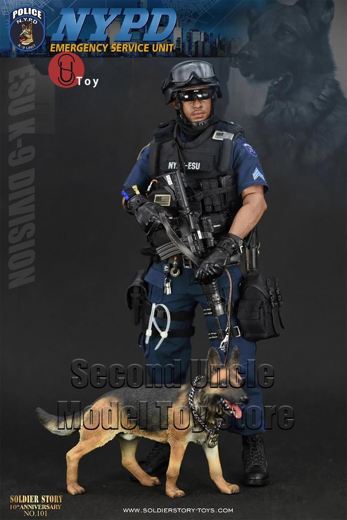 

SoldierStory SS101 1/6 Scale NYPD Emergency Service Team - ESU "K-9 DIVISION" Full Set 12'' Male Solider Action Figure Model Toy