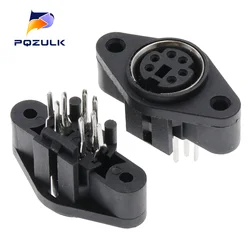 1/5PCS MDC/S Terminal Socket DIN Jack Connector Mini PS2 6Pin 6P with Fixed Hole Mouse Keyboard