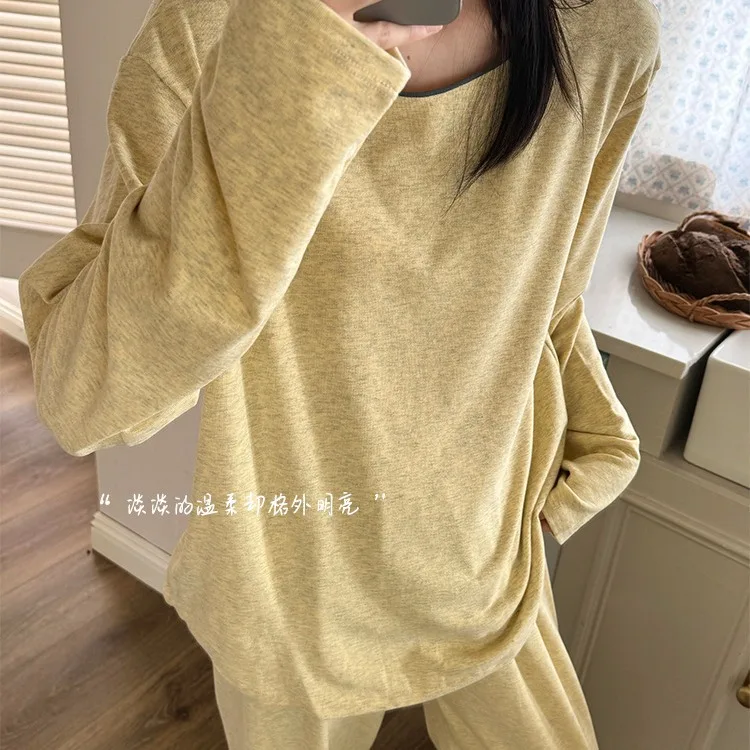 

Pajamas Women's Autumn New Round Neck Pullover Set Loose Loungewear
