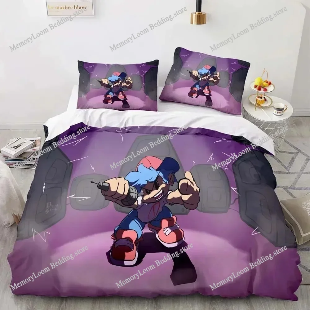 Game Friday Night Funkin Bedding Set Boys Girls Twin Queen Size Duvet Cover Pillowcase Bed Kids Adult Home Textileextile