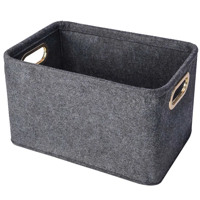 Collapsible Storage Bins Foldable Felt Storage Basket Organizer For Clothes Home Sundries
