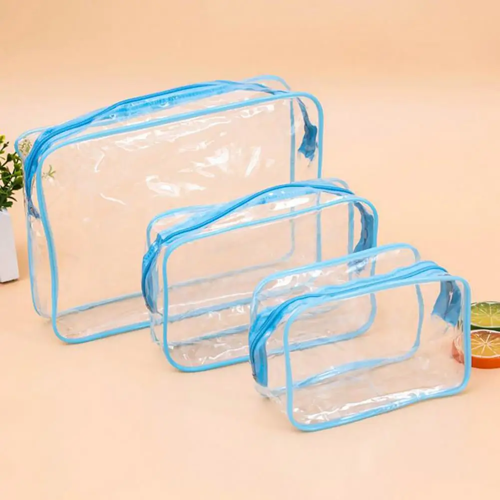 Makeup Organizers Transparent Cosmetic Bag Set with Zipper Closure for Business Trips Waterproof Portable Makeup Organizer