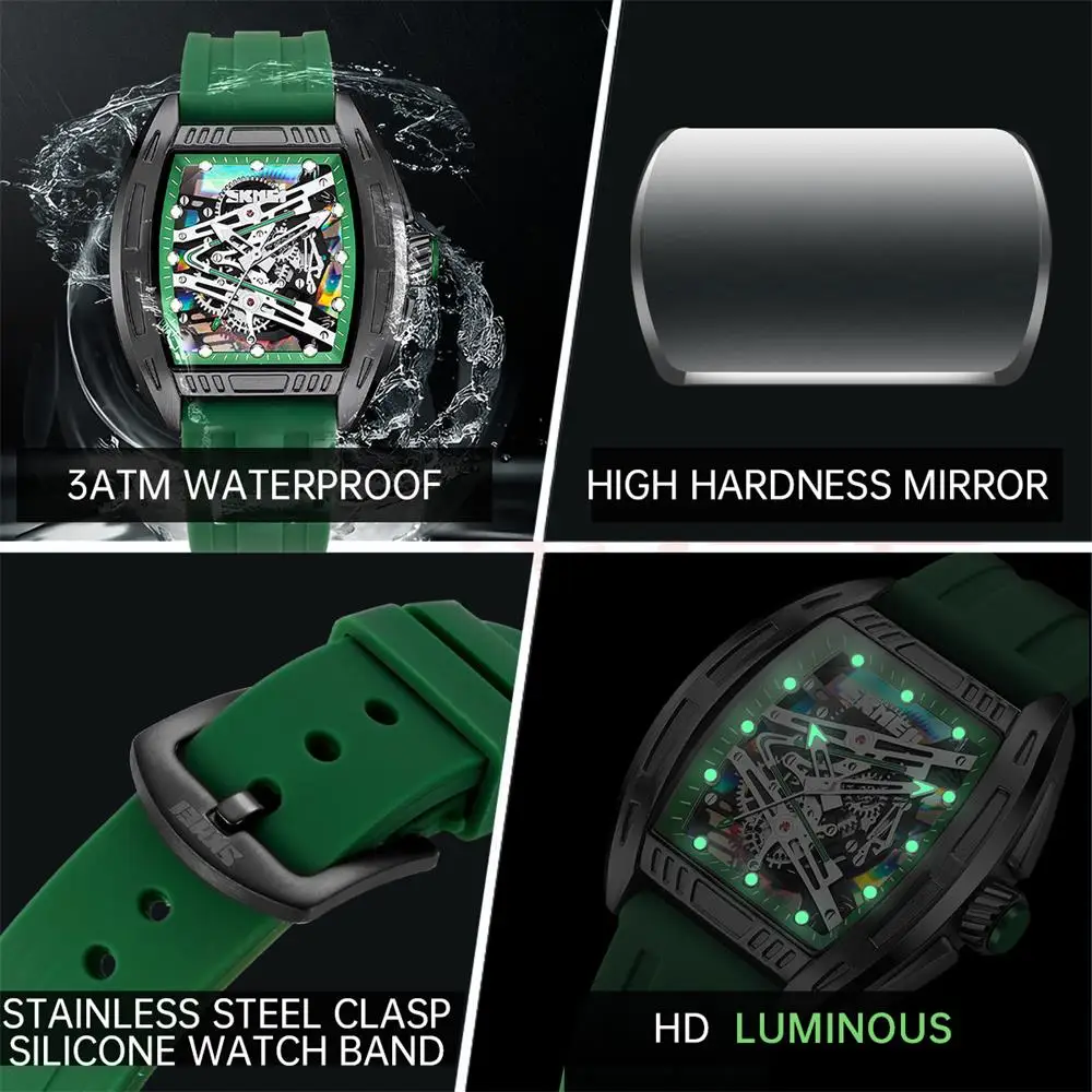 SKMEI موضة ملونة الهاتفي الإبداعية الأصلية ساعات حركة الكوارتز للرجال النساء 3Bar مقاوم للماء تاريخ ساعة اليد Reloj Hombre #4