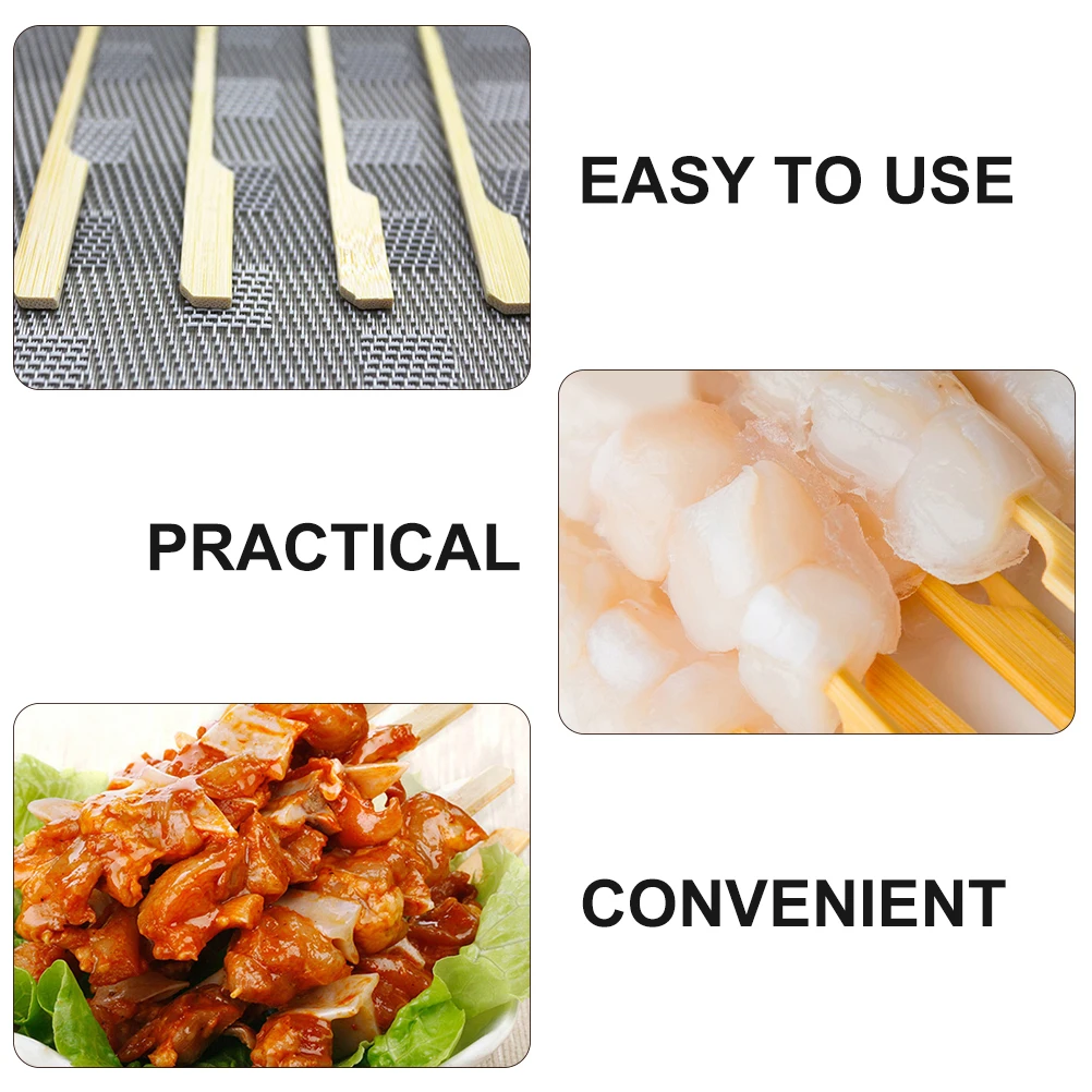 

200 Pcs Bamboo BBQ Skewers Disposable Fruit Sticks Eco Friendly Party Banquet Supplies Avoid Cross Contamination