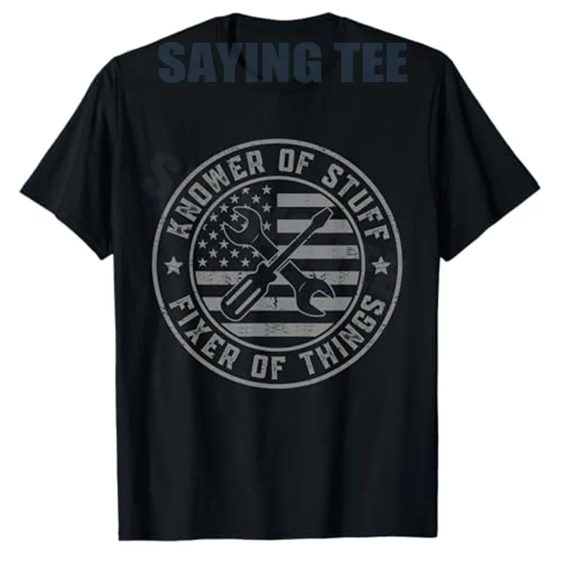 

Футболка с забавным надписью «Мастер по ремонту вещей» для папы-механика, в стиле Y2K, с графическим принтом американского флага, новинка