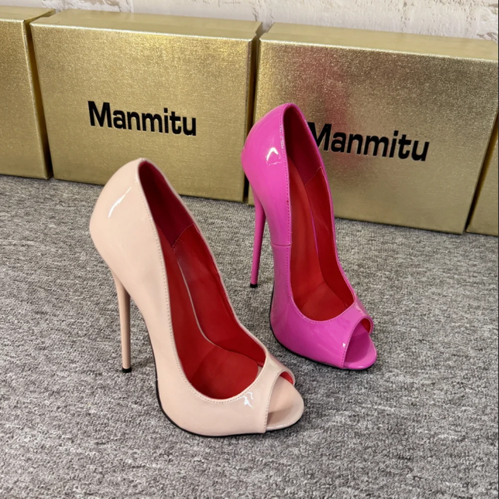 

Женские туфли-лодочки на очень высоком каблуке 16/14 см, фетиш-обувь для переодевания с открытым носком, без шнуровки, розовый, телесный, черный, белый, красный, индивидуальный цвет