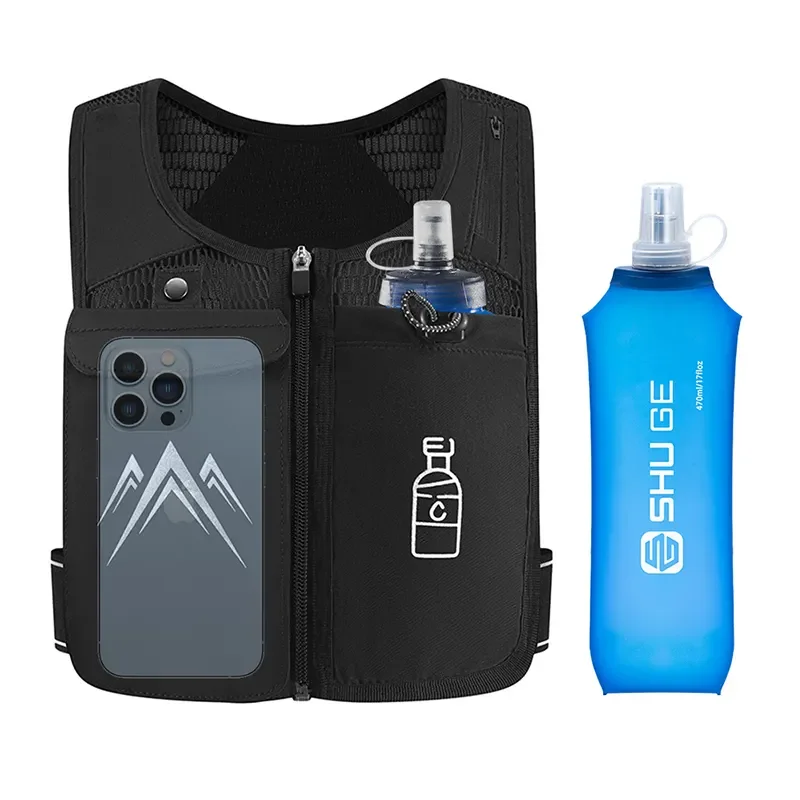 2024 Outdoor Running Mobile Phone Bag Organizer Backpack for Hydration Sport Water Bottle Vest Carrier Pouch with Inner Pocket