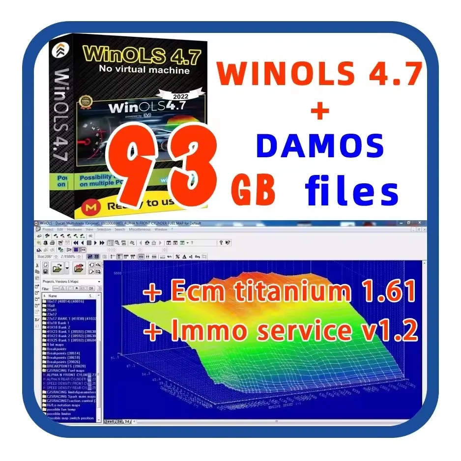 Newest Winols 4.7+ 93GB WINOLS DAMOS BIG PACK (NEW) 2020-2021-2022 Chip Tuning OLS Total Size 39 GB Installation Video