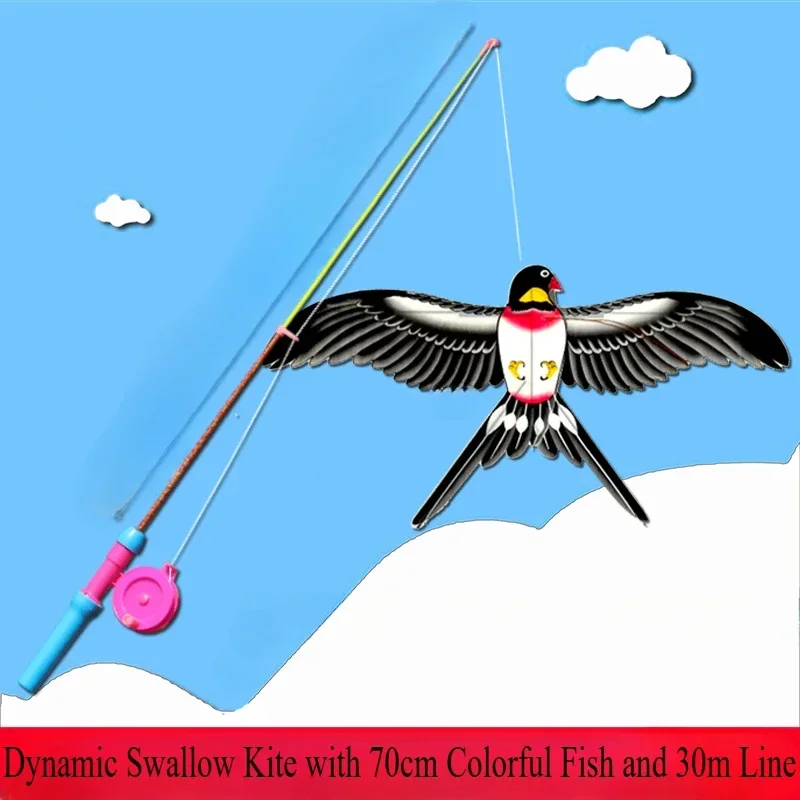 طائرة ورقية ديناميكية كرتونية صغيرة للأطفال ، طائرة ورقية للرياح ، ألعاب رياضية خارجية مصغرة ، ابتلاع ضوء على شكل فراشة ، هدايا أطفال