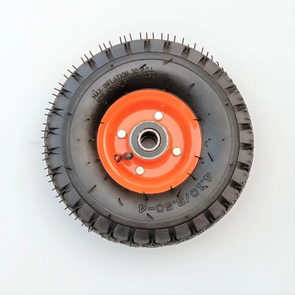 

Thickened Rubber Pneumatic Wheels 10inch 4.10-3.50-4 Inflatable Wheels Wear-Resistant Dustproof Valves Trolley Tires
