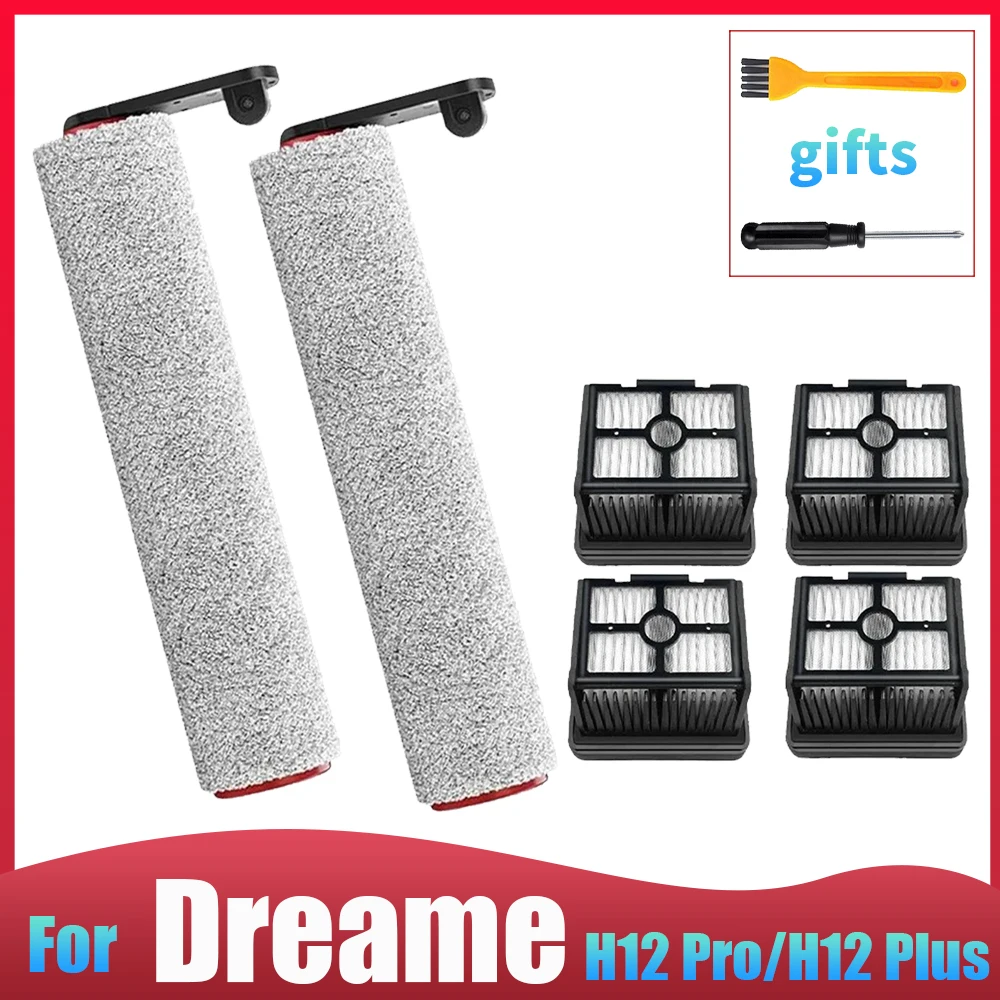 Dreame H12 Pro / H12 Plus  Soft Brush Spare Parts Wet Dry Vacuum Cleaner Roller Hepa Filter Accessories