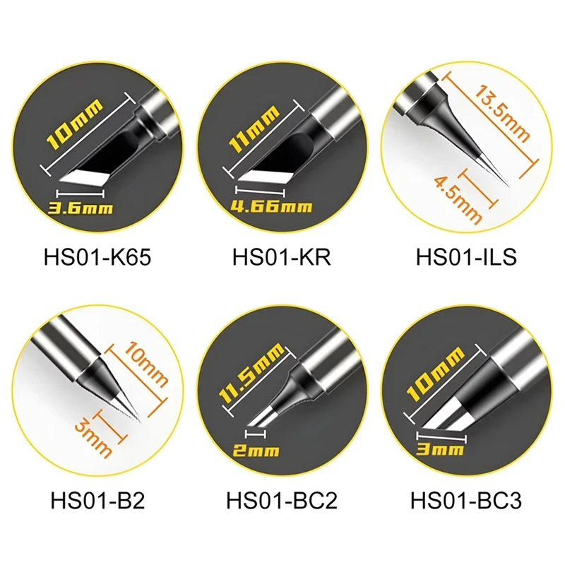 ABMR-Replace Soldering Tip Kits For Fnirsi HS01 Soldering Iron