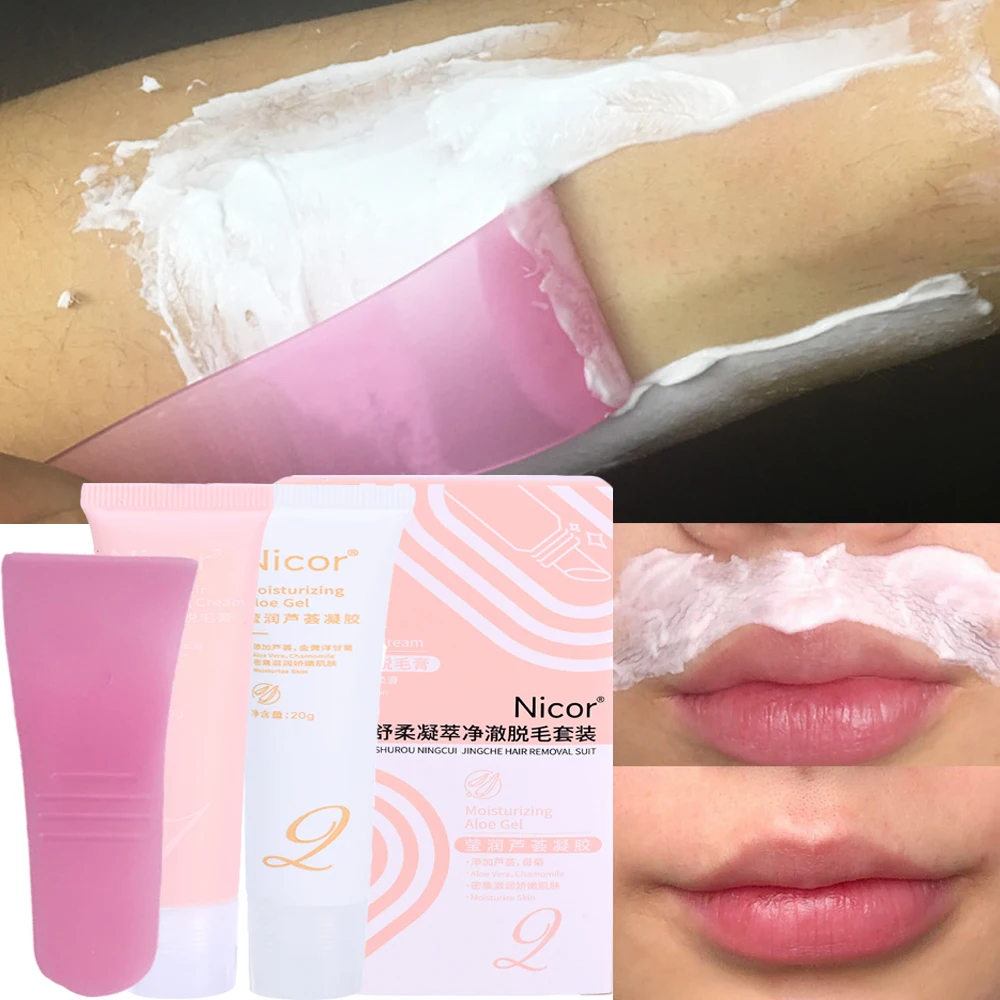 

20g*2 Painless Hair Remover Ladies Epilator Cream Skin Care Lip Underarm Private Bikini Body Beauty Face Depilation Hair Removal