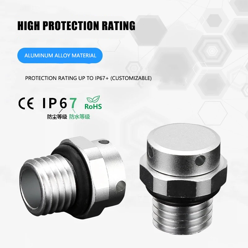 Válvulas de ventilación de aire impermeables de aluminio M5 M6 M8 M10 M12 M16 M20 tornillo en tapón de ventilación protector válvulas de ventilación de respaldo de Metal automático