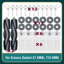 Compatível com Peças e Acessórios Ecovacs Debot X1 OMNI, T10 OMNI, X1 TURBO, T10 TURBO, DBX53 Escova Lateral Principal Filtro Mop Saco de Pó Dusbox