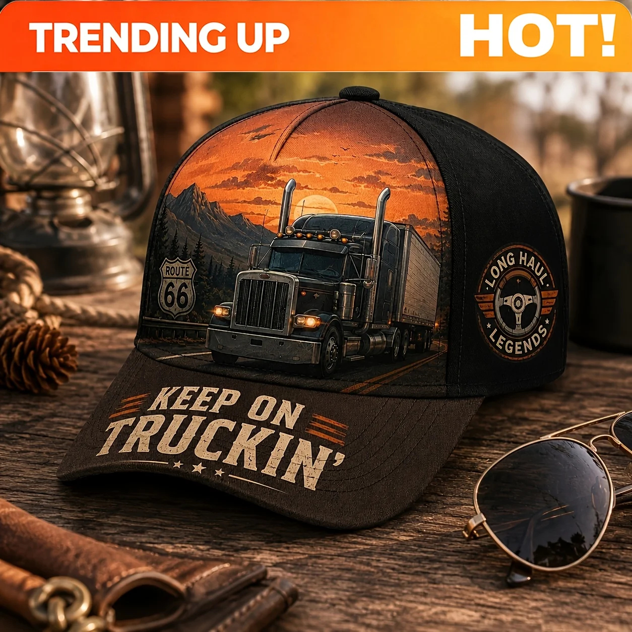 Custom Men'S Baseball Cap With 'Long-Distance Legend' Theme Print, Unisex, Breathable, Suitable For Work And Casual Wear, Especi