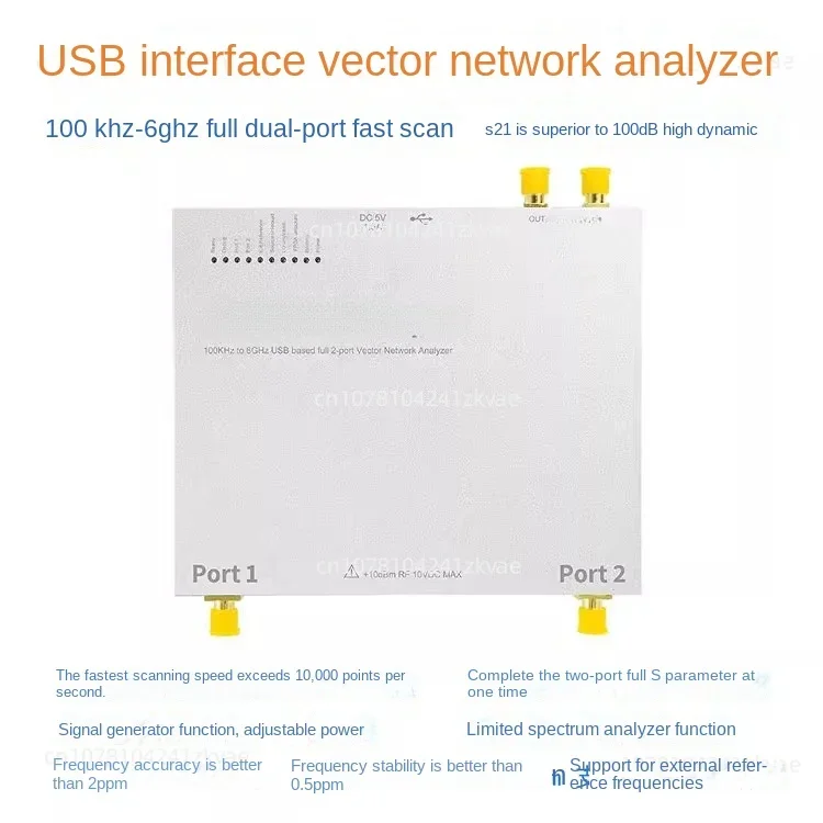 Antenna Analyzer 100KHz To 6GHz USB Based Full 2-Port Vector Network Analyzer