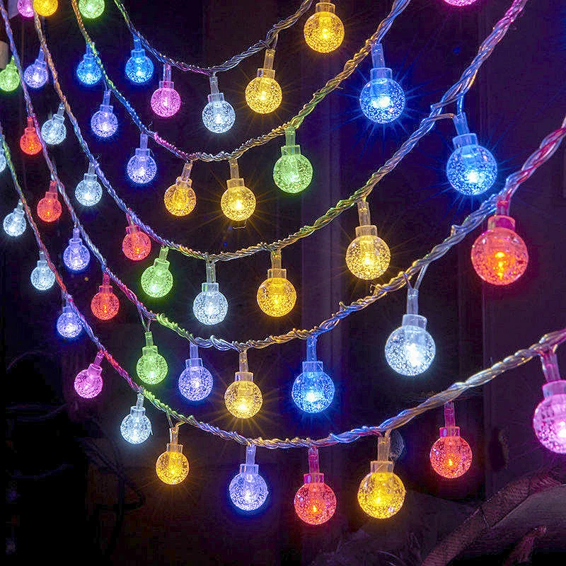 USB Crystal LED String Fairy Light Garland Home Christmas Lights Wedding Decor Christmas Decor for Home Navidad Party Decoration