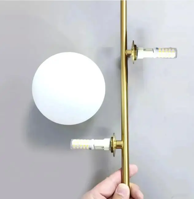 

Creative Modern simple Coppery Restaurant Pendant light luxury Bedside Nordic designer personalized Acrylic ball G9 Hanging lamp