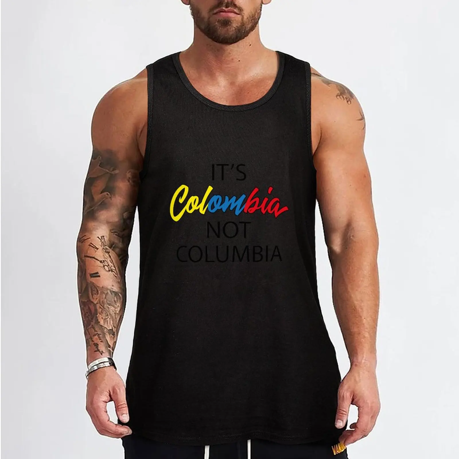 It's Colombia not Columbia Tank Top vest for men gym shirts Men's sleeveless Top summer