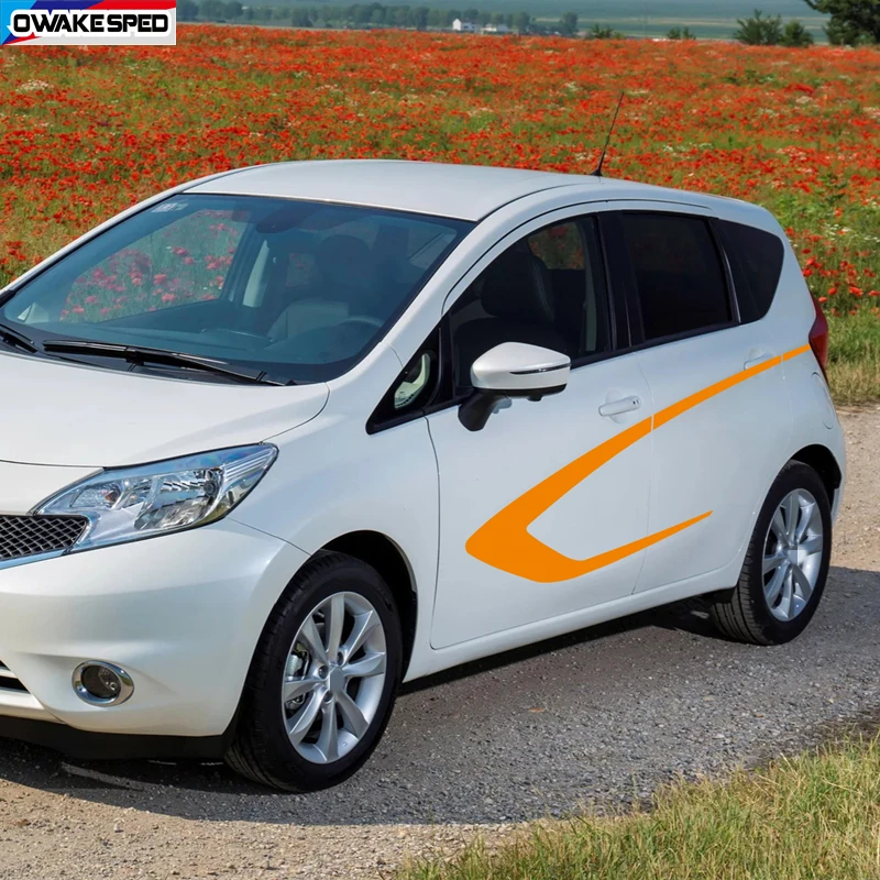 

Racing Sport Stripes For Nissan Note NISMO S POWER Both Side Car Body Door Decor Sticker Customized Accessories DIY Vinyl Decal