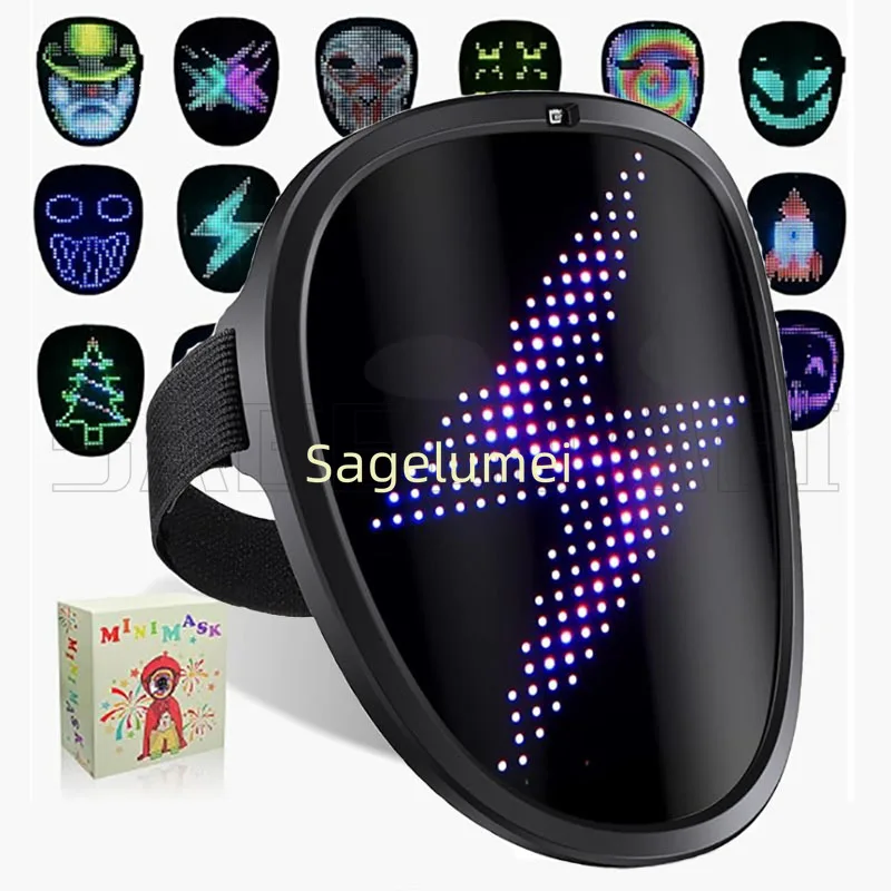 

Cosplay LED Mask For Kid Gesture Sensing Mask Transforming Light Up Face Mask For Halloween, Birthday Party And Masquerade Party