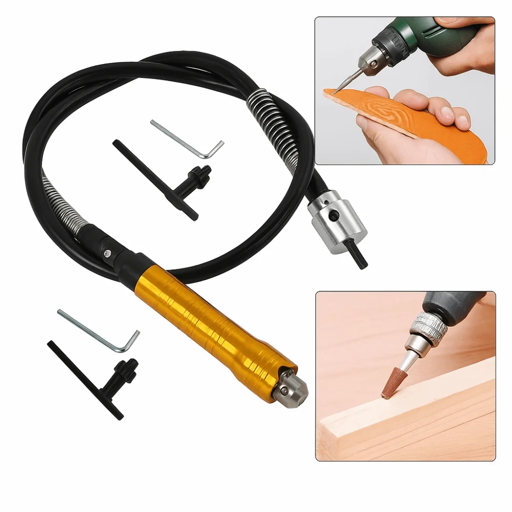 6.5mm Flex Shaft Adapter Rubber Handle Flexible Extension Tube Flexible Drill Extension Multifunctional Stainless Steel