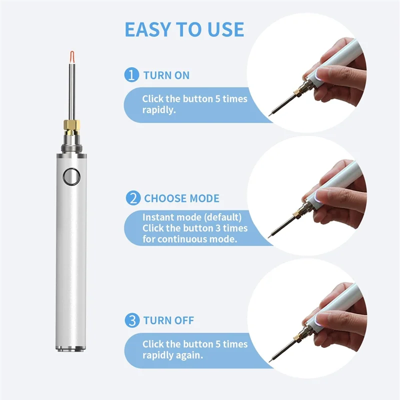 A91P USB Dual-Heating Thread Burner One-Touch Melt & 2 Interchangeable Tips Rechargeable Cordless Thread Zapper For String