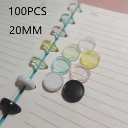 100 pcs20mm bottone a fungo a fogli mobili album fotografico a fogli mobili colore a disco solido pulsante di rilegatura con foro a fungo trasparente