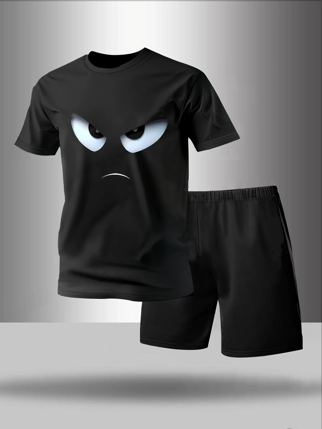 

Мужская пижама из двух предметов для весны, лета, осени и зимы, с короткими рукавами и шортами, модный домашний костюм с геометрическим узором.