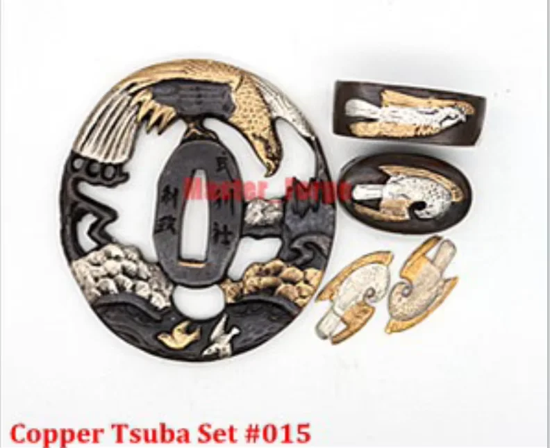 

Gold & Silver Gilded Copper Katana Tachi Wakizashi Sword Fitting Accessories Tsuba Fuchi Kashira Menuki
