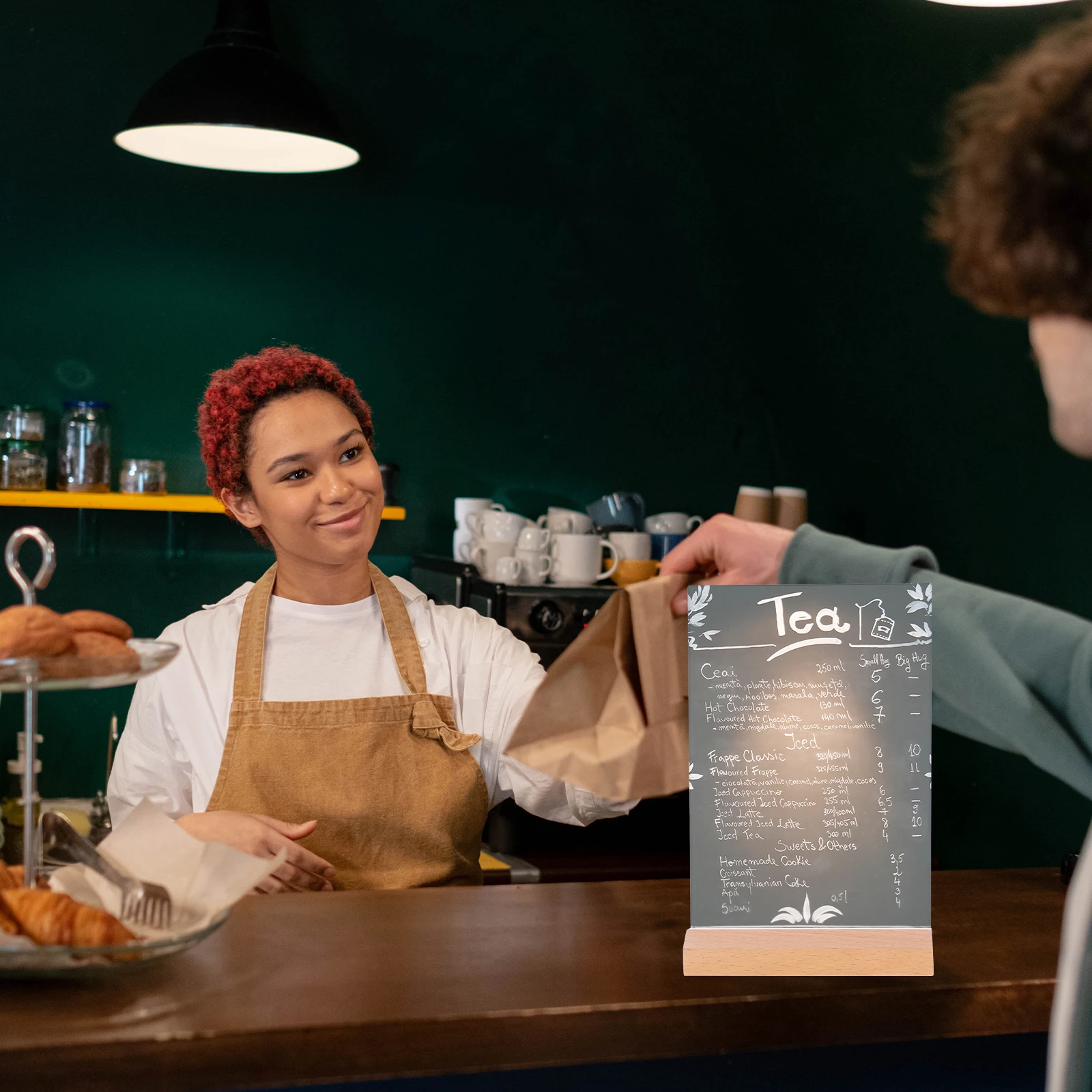 Suporte de sinal acrílico transparente expositor 5 91x3 94 polegadas reutilizável leve preço da loja placa carta publicidade alimentos