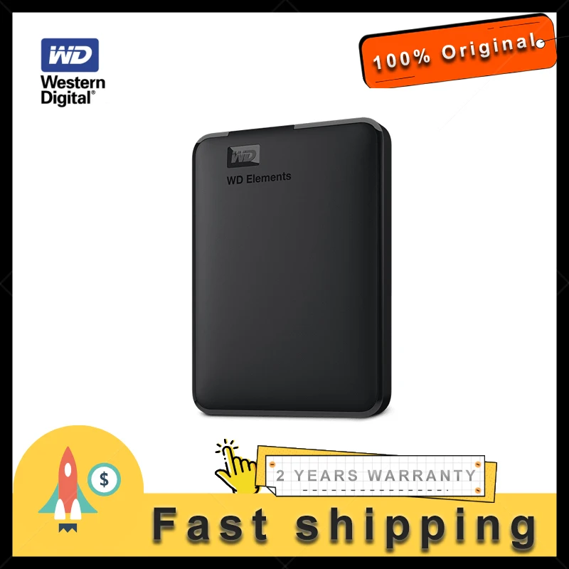 Western Digital WD Elements 5TB 4TB 2T 1T Disco rigido esterno 2.5 USB 3.0 Disco rigido HDD esterno portatile per PC desktop portatile