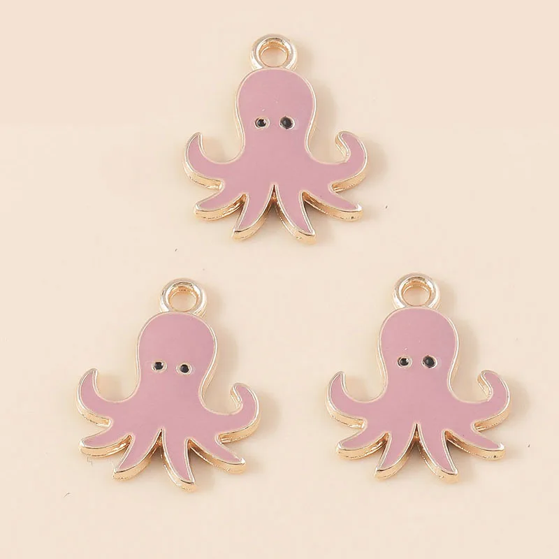 Leslie 10 Stück Cartoon Octopus Charms für Ohrringe Armband Halskette Tintenfisch Anhänger DIY handgemachte Schmuckherstellung Zubehör – Detail 6